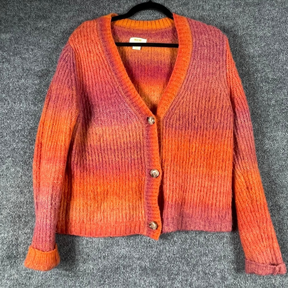 Maeve Anthropologie Cardigan Womens XS Orange Sweater Alpaca Wool Oversized